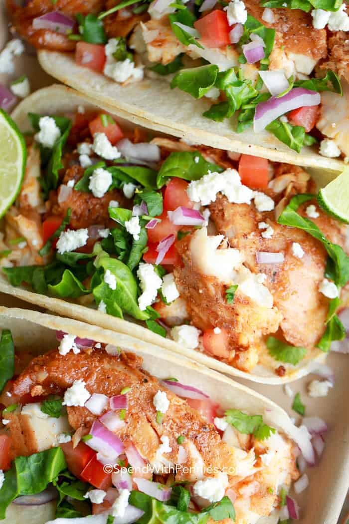 Overhead shot of Easy Fish Tacos