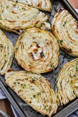 Roasted Cabbage Steaks ready to serve