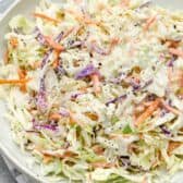 a prepared coleslaw recipe in a bowl