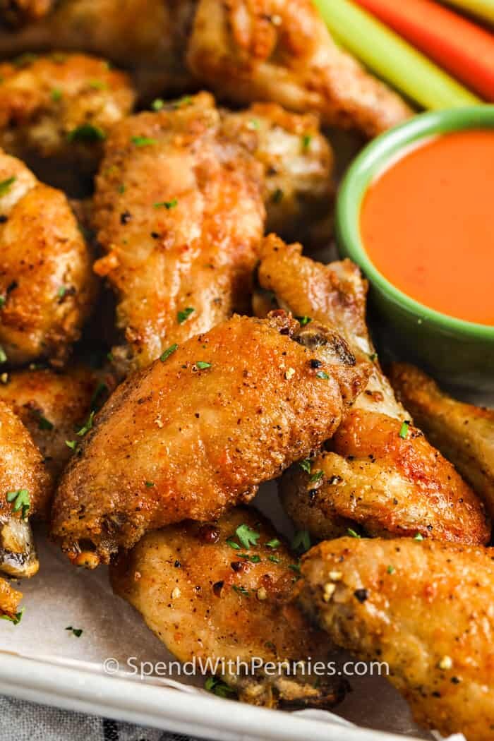 plated Actually Crispy Oven Baked Wings