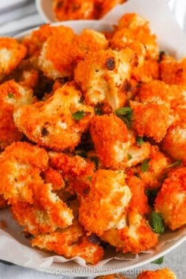 plated Oven Baked Buffalo Cauliflower