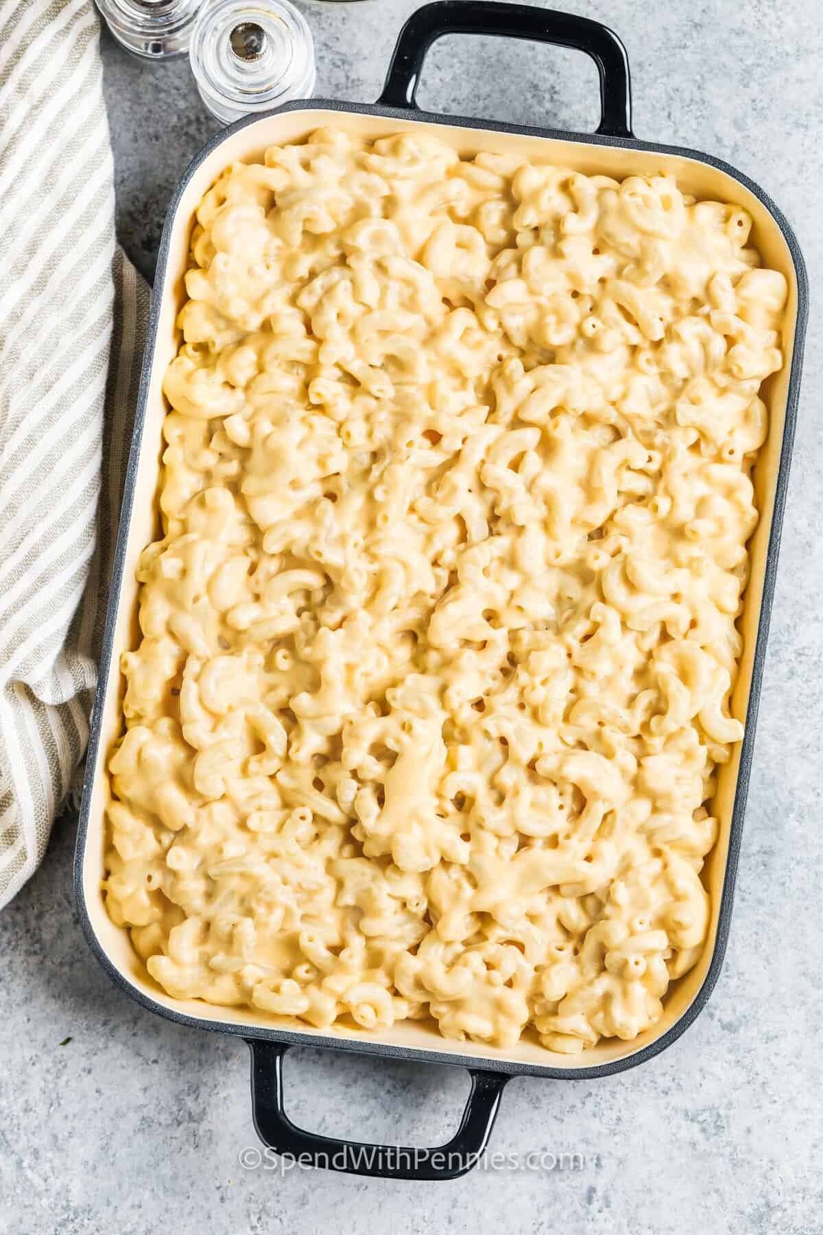 Baked Mac and Cheese in a dish to make Baked Mac and Cheese