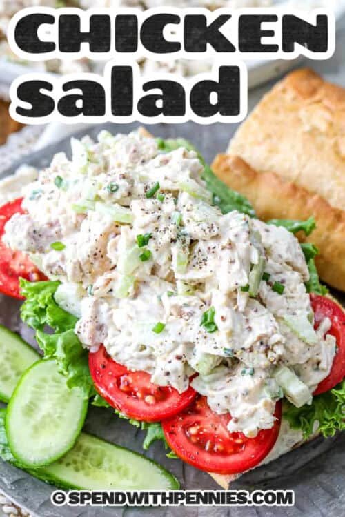 Chicken Salad Sandwich with a title