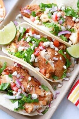 plate of Easy Fish Tacos