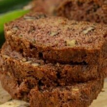 slices of The Best Zucchini Bread in a stack