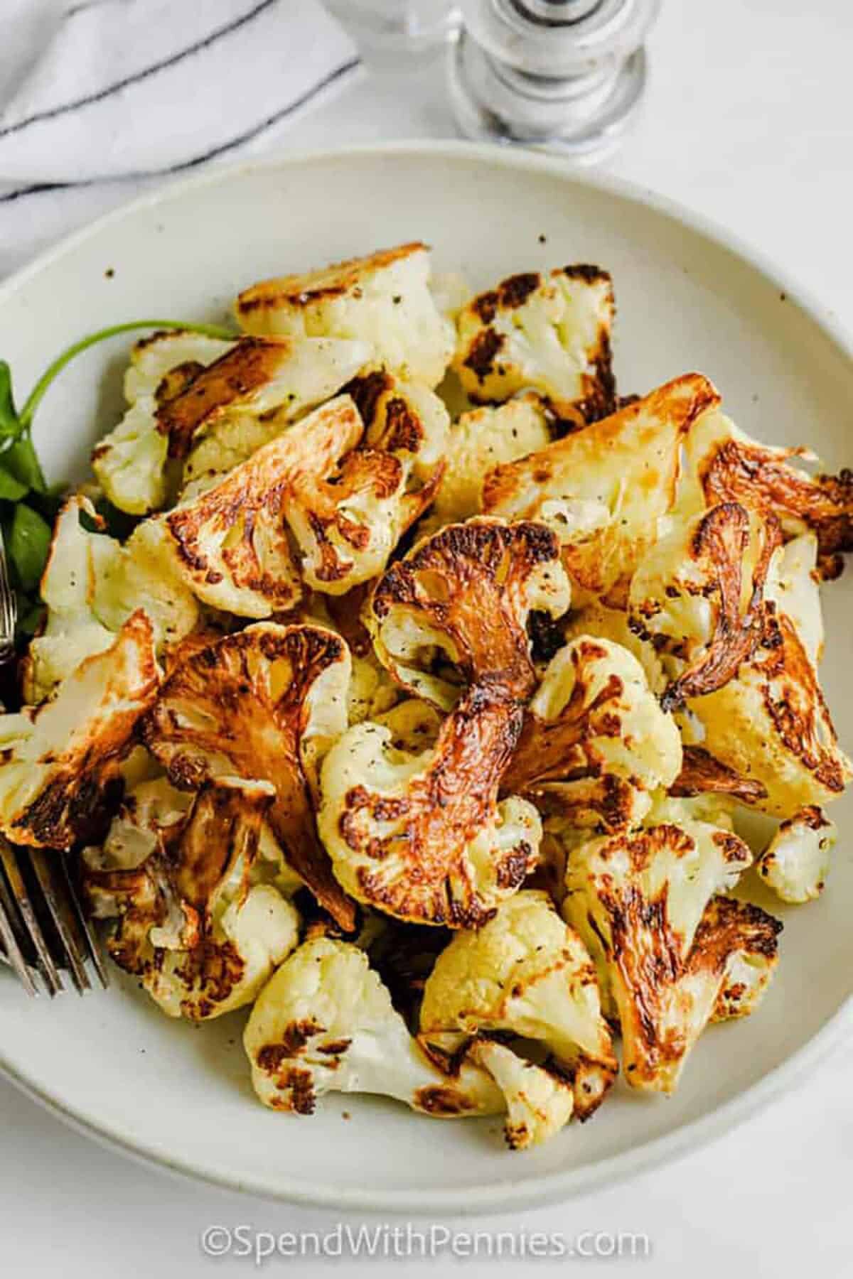 plate of The Best Crispy Roasted Cauliflower