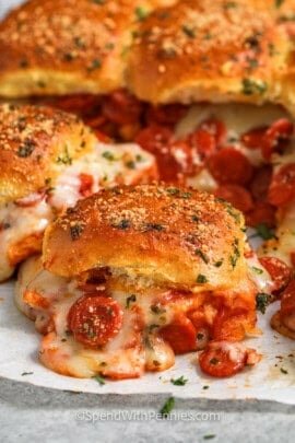 close up of Pizza Sliders